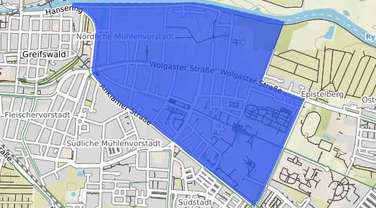 Bodenrichtwertkarte Greifswald Nördliche Mühlenvorstadt